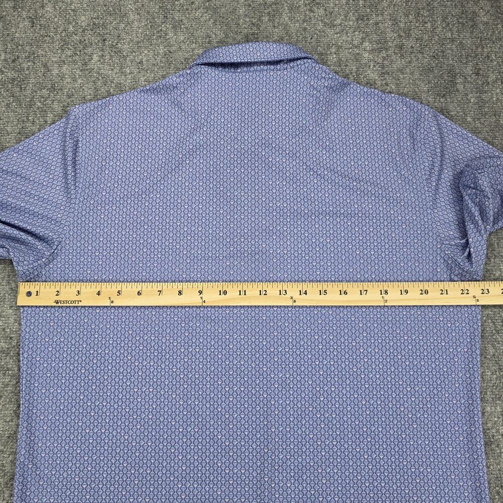 Peter Millar Shirt Mens Medium Blue Martini Glass AOP Summer Comfort Polo Golf - Picture 5 of 16